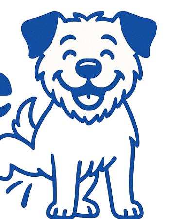 The happy KNine dog mascot